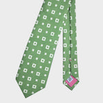 Square Shapes Silk & Linen Tie in Lime