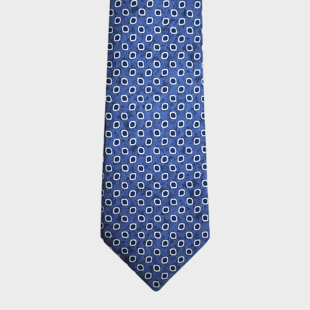 English Silk Dotty Repeat Tie in Blue